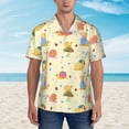 thumbnail image 2 of Pofeuu Colorful Cartoon Snail Print Hawaiian Shirt for Men Sleeves Casual Button Down Summer Beach Dress Shirts T-Shirts,Small, 2 of 7