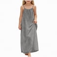 thumbnail image 1 of NIEWTR Robe Décontractée Tissée pour Tout-Petits et Bébés Filles, Bretelles Larges, Robe Soleil Fluide pour les Journées d'Été (Gris, 12-13 Ans), 1 of 6