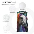 thumbnail image 3 of Xecao Colorful Haired White Horse print basketball shirt for both men and women, a unisex basketball jersey perfect for theme parties-XX-Large, 3 of 6