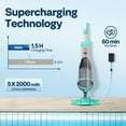 thumbnail image 3 of SPECSTAR Cordless Pool Vacuum with Telescopic & Extension Poles 9.12ft, 18.5 GPM Suction, 60-Min Run Time, Handheld Cleaner Rechargeable with Battery Indicator for Pools/Spas- Green, 3 of 9