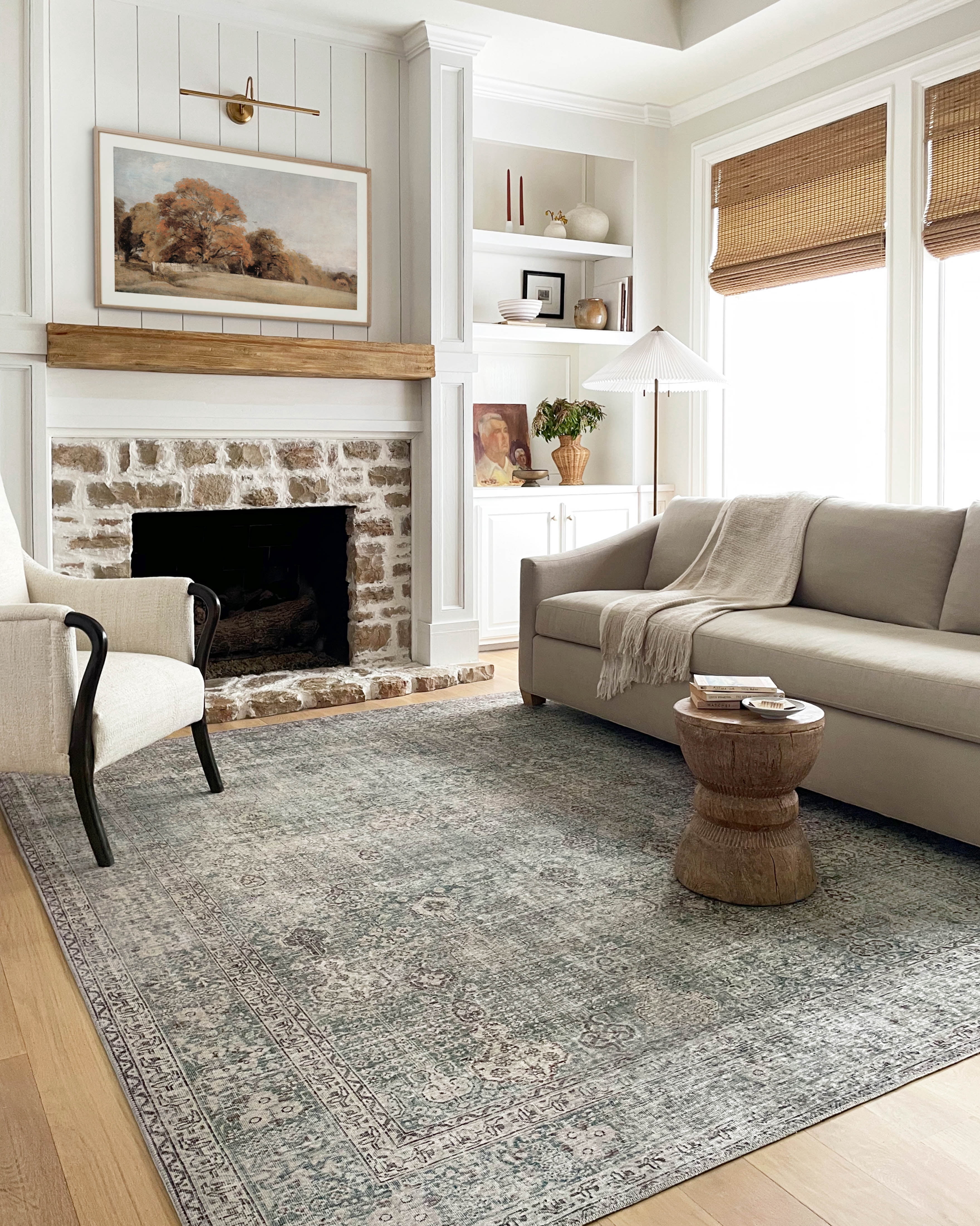 Chris Loves Julia x Loloi Jules Emerald / Antique Ivory 3'-6" x 5'-6" Accent Rug