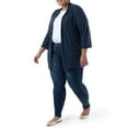 thumbnail image 5 of Wright's Women's Plus Size 3/4" Sleeve Draped Open Front Jersey Pocket Cardigan, 1X-5X, 5 of 6