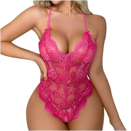 

Women s Lingerie Ladies Cute Girl Solid Erotic Lingerie Tube Top Wrap Chest Lace Hollow Sexy Sling Small Chest Transparent Tights Open Back Cross Sling Jumpsuit Sexy Woman Lingerie
