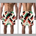 thumbnail image 3 of luoweisi Men's Beach Shorts Quick Dry Swim Trunks with Mesh Lining Geometry M, 3 of 5