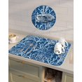 thumbnail image 4 of Navy Blue Coral Dish Drying Mat for Kitchen Counter, Super Absorbent Quick Dry Coffee Bar Mat Pad Thin Diatomaceous Sink Mat Non Slip Dish Drainer Mat 16x18 Summer Beach Sea Abstract Geometric White, 4 of 6