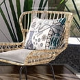 thumbnail image 4 of Amrita Sen Designs  16 x 16 in. Love Your Vase Peacock Broadcloth Indoor & Outdoor Zippered Pillow - Off White, Dark Aqua & Beige, 4 of 5