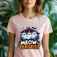 thumbnail image 5 of Meow-tergeist Ghost Cat Shirt for Adults, Funny Haunted House Tee, Light Pink, Size M, 5 of 6
