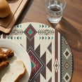 thumbnail image 3 of Brown Southwest Round 13 Inch Placemats Set of 4, Ethnic Boho Tribal Vintage Geometric HeatResistant Non Slip Place Mats for Dining Table, Wipeable Braided Kitchen Table Mats for Housewarming, 3 of 9