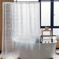 thumbnail image 1 of Cortina de ducha de EVA resistente con imanes, impermeable, 3D, transparente, sin olores químicos, 12 ganchos, 1 of 6