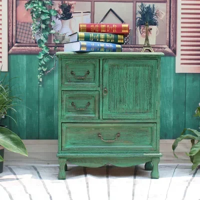 Gabinete de estilo Country americano, cajón de madera maciza, almacenamiento lateral Vintage, antiguo, decorativo, clásico, para sala de estar