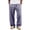 Purple@GC@, variant on CONZONE Men's Baggy Linen Pants Wide Leg Pants for Men Trendy Elastic Waist Drawstring Striped Soft Casual Joggers With Pocket