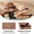 thumbnail image 5 of Pakyozj Sun Beach Hats for Women, Summer UPF 50+ UV Sun Protection Wide Brim Woven Hat Foldable Packable Knitted Cap, 5 of 7