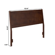 AFI Casanova Queen Sized Solid Hardwood Panel Headboard in Walnut Brown