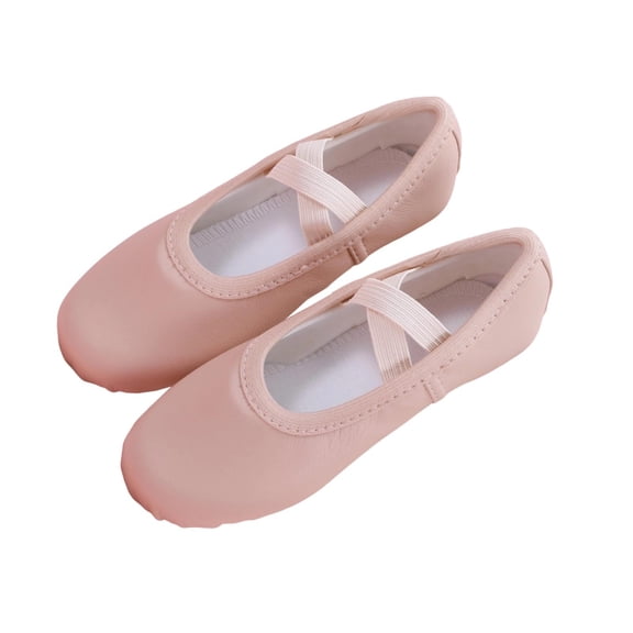 Miqool Ballet Dance Shoes for Kids Stretch Soft Sole Elastic Strap Practice Shoes for Perform Dance Yoga