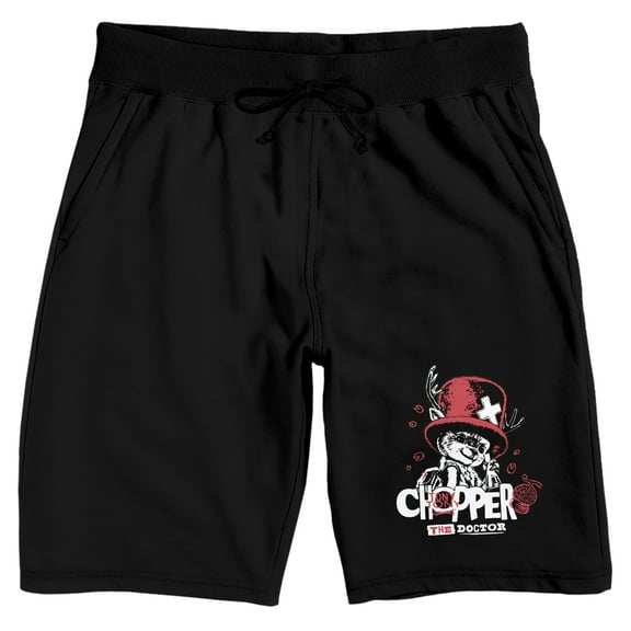 One Piece (Live Action) Tony Tony Chopper the Doctor Men's Black Lounge Shorts-XL