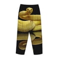 thumbnail image 3 of Lsque Yellow White-Lipped Pit Viper Print Women's Pajama Pants, Lounge Pant - Comfortable Home Wear,Elastic Waistband, Stylish Design-Medium, 3 of 9