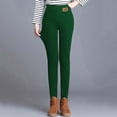 thumbnail image 5 of Women's Winter Thermal Casual Pants High Waist Elastic Leggings Solid Warm Workout Capris Trousers Comfortable Fit Comfortable Sweatpants for Women Relaxed Fit Pant, 5 of 7