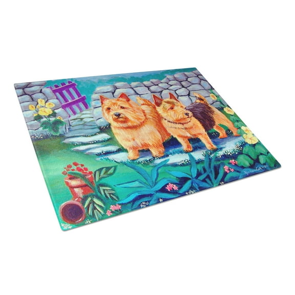 Carolines Treasures 7520LCB Norwich Terrier Glass Cutting Board Large, 12H x 16W, multicolor