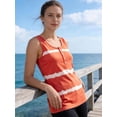 thumbnail image 2 of BadPiggies Women's Summer Boho Tie Dye Sleeveless Tank Tops Button Blouse Loose Casual Striped Vest T-shirt Plus Size (XL, Orange), 2 of 6