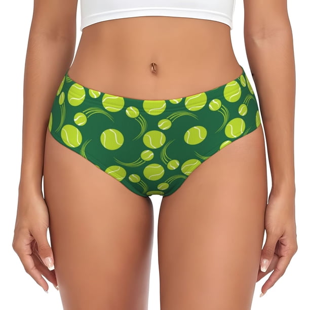 Fotbe Tennis Balls Calzones Estampados para Mujer – Ropa Interior de Algodón, Cómoda, Suave y Elástica-X-Large