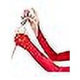 thumbnail image 6 of Hebalg Fingerless Long Red Gloves Pierced Elbow Length Satin Gloves 19" Stretchy Opera Evening Party 1920s Gloves for Women, 6 of 6
