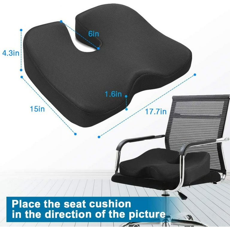 [Upgraded] Ergonomic Tailbone Pain Relief Seat Cushion for Sciatica,  Coccyx, Low Back, Hip & Pressure Relief Pillow. Memory Foam Office Chair  Cushions