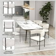 thumbnail image 5 of LeisureMod Dining Chair Upholstered in Fabric with Padded Seat and Open Back Design Powder-Coated Iron Frame for Modern Home, Kitchen, or Office Cyril Collection Set of 2 in White, 5 of 12