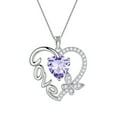 thumbnail image 1 of Juwaliy Collar de Corazón de Amor Morado Mariposa Collar de Piedra de Nacimiento de Junio Alejandrita Dije de Plata Esterlina 925 Joyería Mujer Regalo de Cumpleaños San Valentín Día de la Madre, 1 of 10