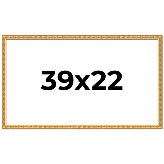 39x22 Frame Gold Real Wood Picture Frame Width 1 inches | Interior Frame Depth 0.5 inches | Edwina