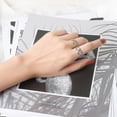 thumbnail image 5 of 4pcs Love Open Rings Female Style Simple Design Hollow Heart to Heart Gold Plated Temperament Index Finger Ring, 5 of 5