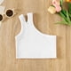 thumbnail image 2 of Gibobby Camisas De Vestir Camiseta sin mangas de baile para niñas pequeñas, camiseta sin mangas con espalda , camiseta deportiva sin mangas para baile, ropa de baile de gimnasia （Blanco， 3-4 Años), 2 of 3