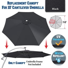 Replacement Canopy Cover for 10' Cantilever Patio Umbrella Offest Parasol Top Cover (Green)