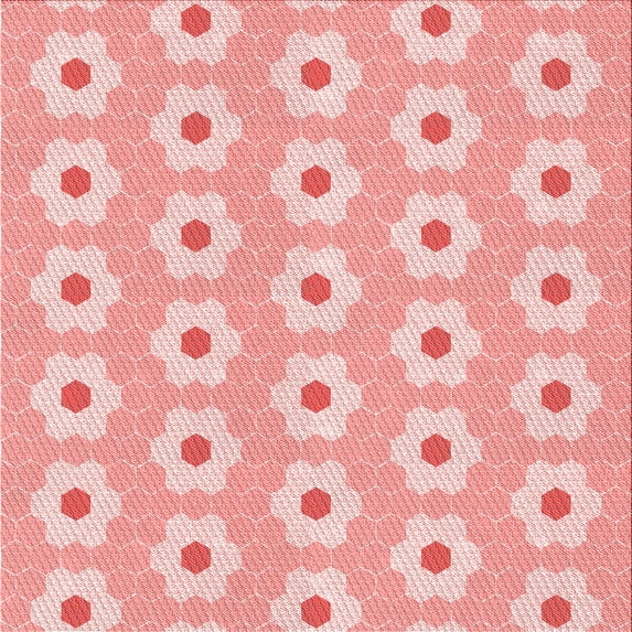 Ahgly Company Indoor Square Patterned Bean Red Area Rugs, 8' Square