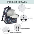 thumbnail image 4 of Dinosaur and Rainbow Navy Pattern Cute School Backpack Bag for School with Padded Back and Adjustable Shoulder Straps 15.25"x11.5"x5.25", 4 of 5