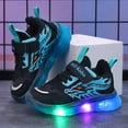 thumbnail image 5 of yocbz Toddler Boys Girls Light Up Shoes Toddler Boys LED Light Up Car Shoes Shiny Toddler Sneakers for Christmas Birthday Blue,US 1.5, 5 of 8