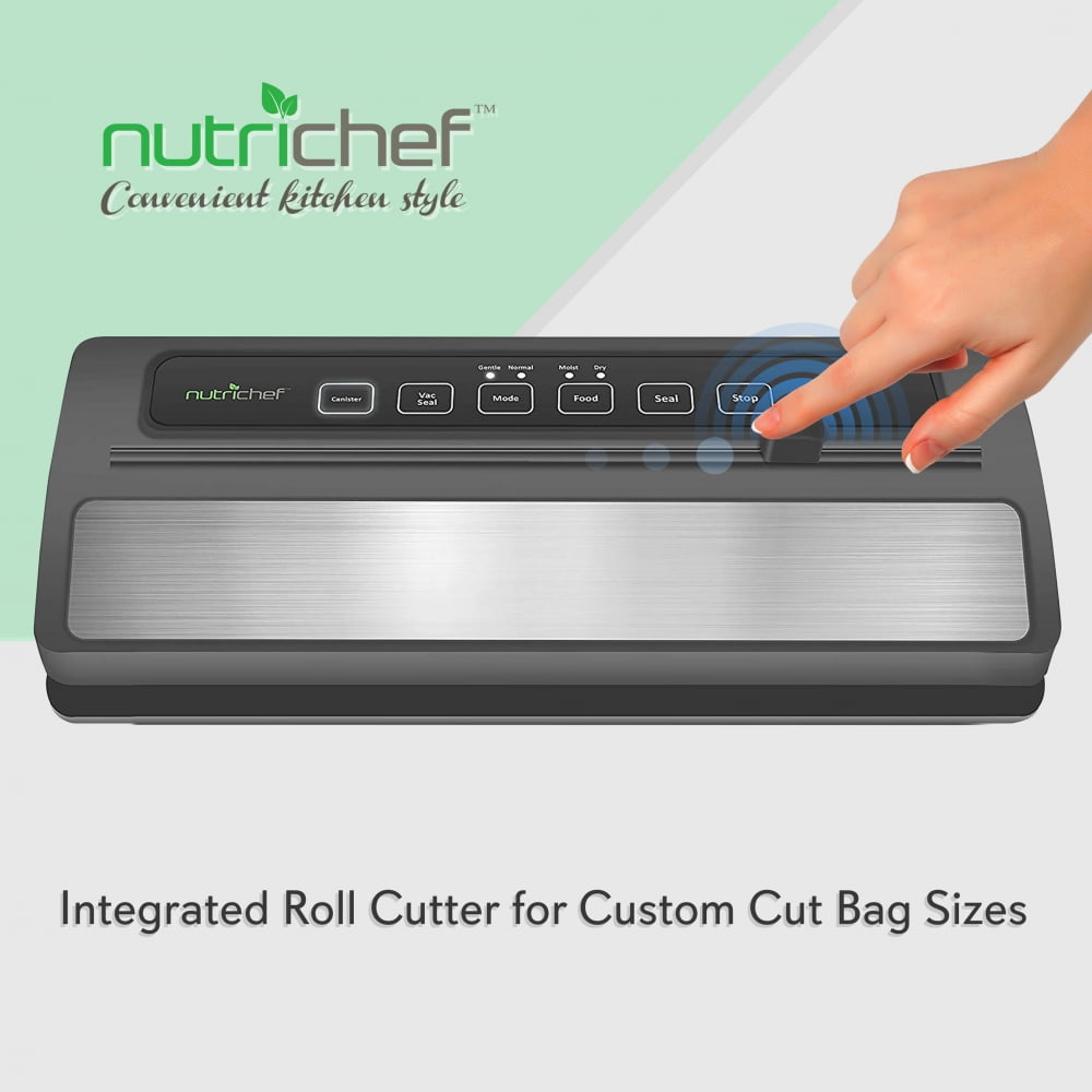 NutriChef Automatic Food Vacuum Sealer, Includes Reusable Vacuum Food