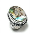 thumbnail image 2 of Natural Abalone Shell Gemstone Handmade 925 Sterling Silver Ring Size 10, 2 of 2