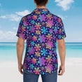 thumbnail image 4 of Fuzoiu Rainbow Snowflakes Print Hawaiian Shirt for Men, Summer Beach Casual Short Sleeve Button Down Shirts, Men’s Beach Summer Shirts with Pocket,X-Large, 4 of 7