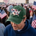 thumbnail image 4 of GrmtClth 250 Anniversary Usa Hat Independence Day American Flag Print Baseball Caps Classic Distressed Washed Caps Fashion Adjustable Headwear Green, 4 of 7