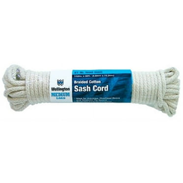 Wellington 10207 Sash Cord with Reel, 21 lb Working Load Limit, 50 ft L, 7/32 in Dia, Cotton