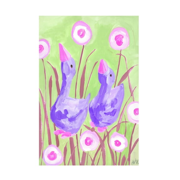 Trademark Fine Art Ania Zwara Violet Gees In The Garden Canvas Wall Art