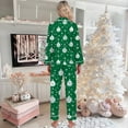 thumbnail image 5 of free travel pajama sets for women lightweight resistant sleepwear Women's Christmas Christmas Printed Button Pocket Long Sleeve Trousers Home Pajama Set, 5 of 5