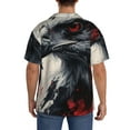 thumbnail image 3 of Fotbe Red Black Ink Style Bald Eagle Camisa Estampada de Manga Corta para Hombre, Casual de Verano, Estilo Playero, Sin Arrugas-Medium, 3 of 5