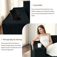 thumbnail image 3 of 67 Cloud Couch, Black Modern Sectional Couch for Living Room, L-Shaped Corduroy Boneless Sofa with Deep Seat, 1 Ottoman, Right-Facing Chaise, 3 of 7