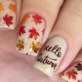 thumbnail image 1 of Uñas postizas adhesivas SWEKKE cuadradas medianas con hojas de arce rojas, 24 piezas, 1 of 6