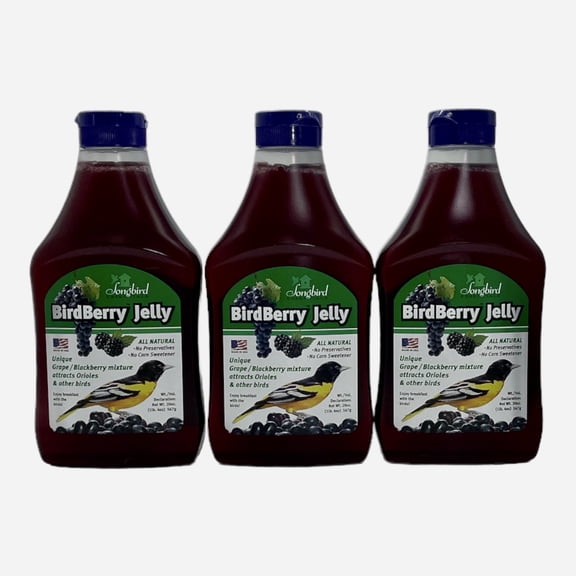 Songbird Essentials Grape Jelly for Bird Feeders Birdberry Jelly 20 oz 3 Pack