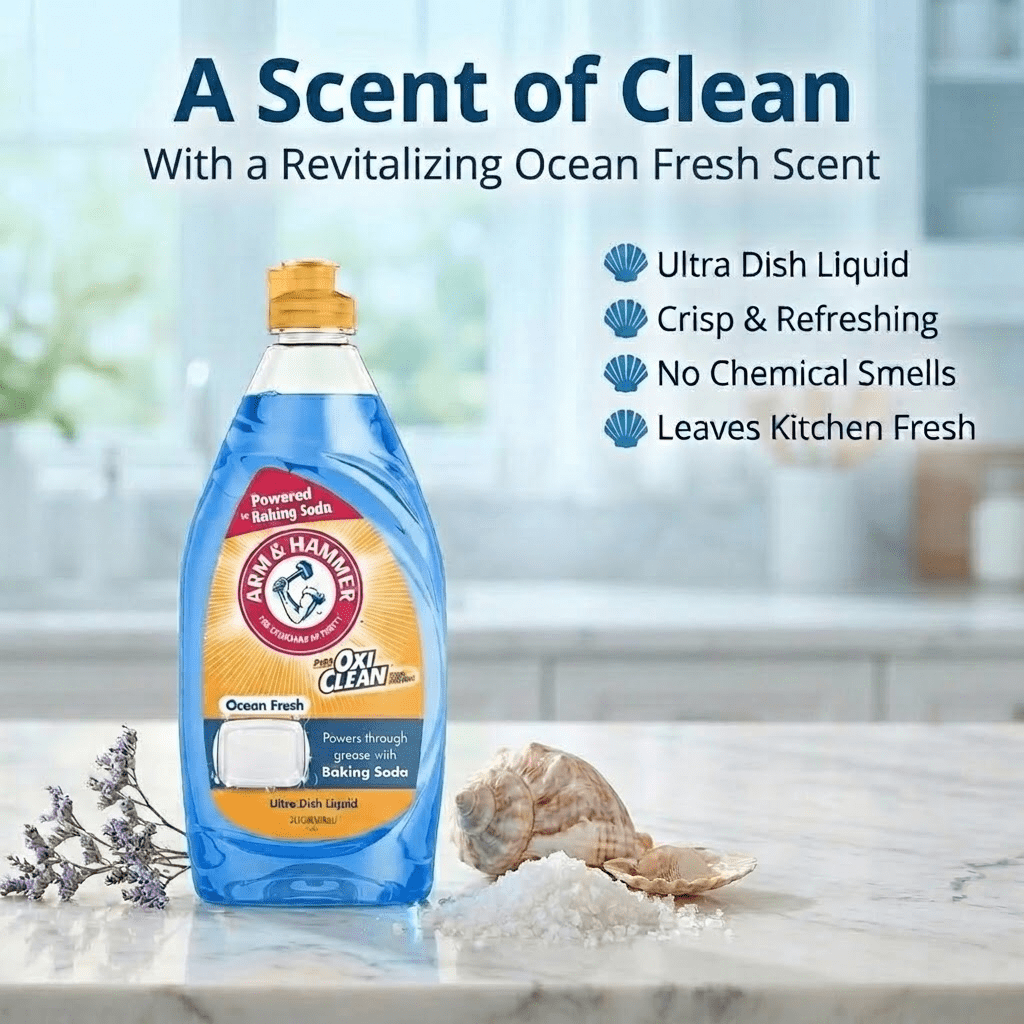 Arm & Hammer + Oxi Clean Ultra Dish Liquid Soap, Ocean Fresh, 24 fl oz