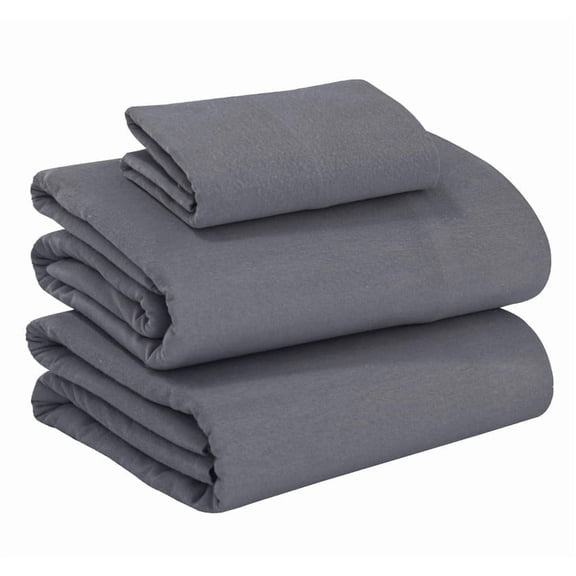 RUVANTI 100% Cotton Flannel Sheets Twin Size - 3 Piece Warm, Soft & Breathable, Deep Pocket, Double Brushed Cozy All Season Bedding Set, Dark Grey