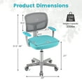thumbnail image 3 of Gymax Kids Desk Chair Adjustable Height Children Study Chair w/Auto Brake Casters Green, 3 of 10