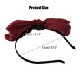 thumbnail image 2 of Unique Bargains 1 Pcs Satin Bow Knot Headband Fashion Hairband for Women 0.31 Inch Wide Wine Red, 2 of 7